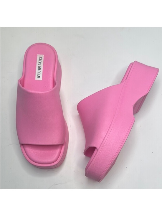 Steve Madden Shoes - Steve Madden Pink Platform Slide Sandals Size 7 Chunky Comfort Slides